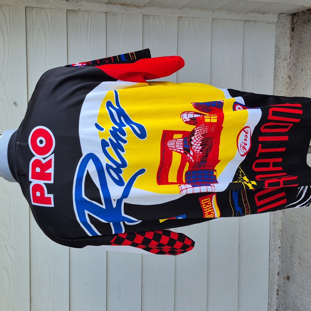 WICKED Pro Racing Abstract Pattern Mens XXL Racing Jersey Shirt VTG RARE - Picture 5 of 9